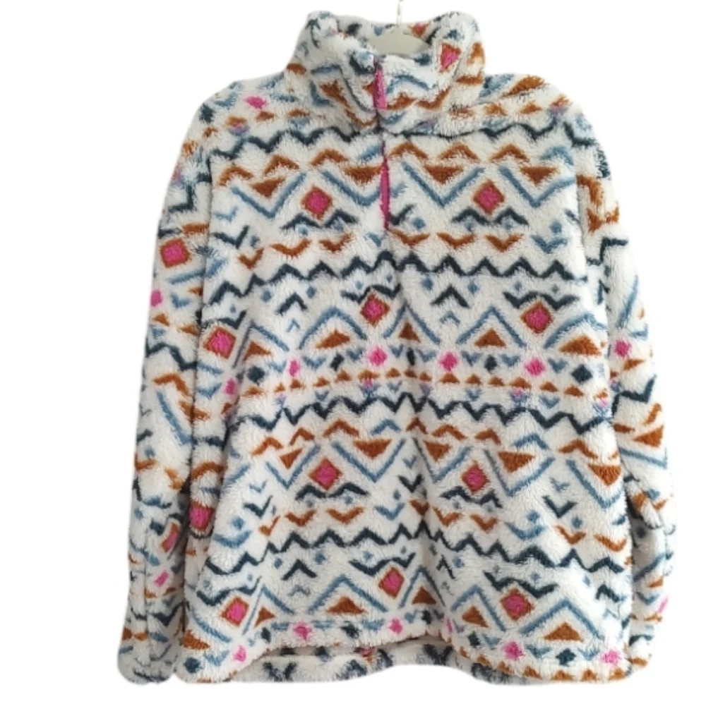 Eddie Bauer Multicolor Patterned Fleece Pullover Size XXL - Picture 1 of 4